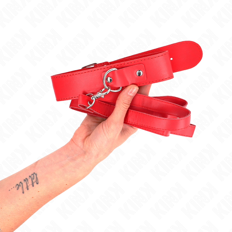 KINK - NECKLACE WITH BELT 116 CM ADJUSTABLE RED STRAP 32-50 CM X 8 CM