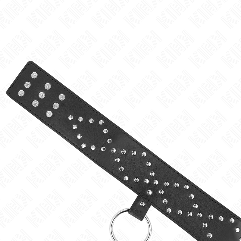 KINK - 65 CM NECKLACE WITH LEASH WITH SILVER NAILS MODEL 3 ADJUSTABLE 36-43 CM X 5 CM