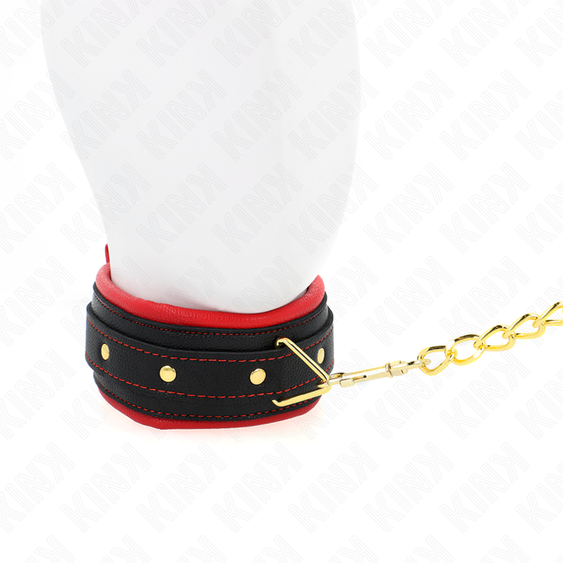 KINK - ADJUSTABLE PLAIN FABRIC COLLAR WITH LEASH 33-48 CM X 5.7 CM