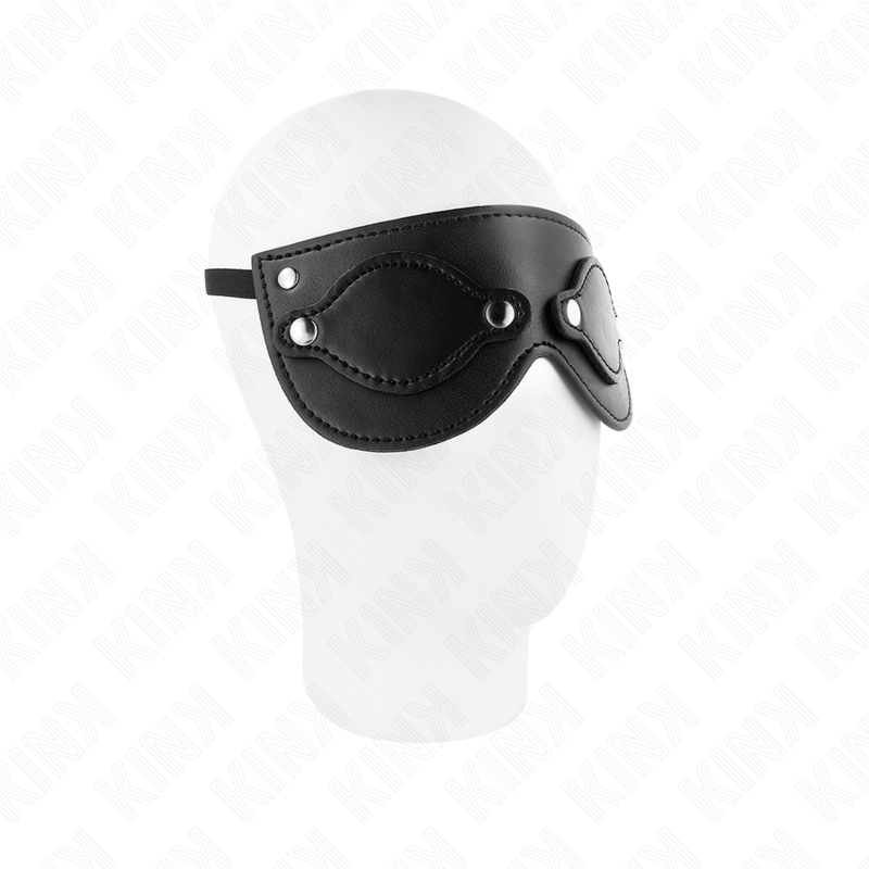 KINK - LEATHER MASK WITH DETACHABLE EYE COVERS 22 x 9 CM