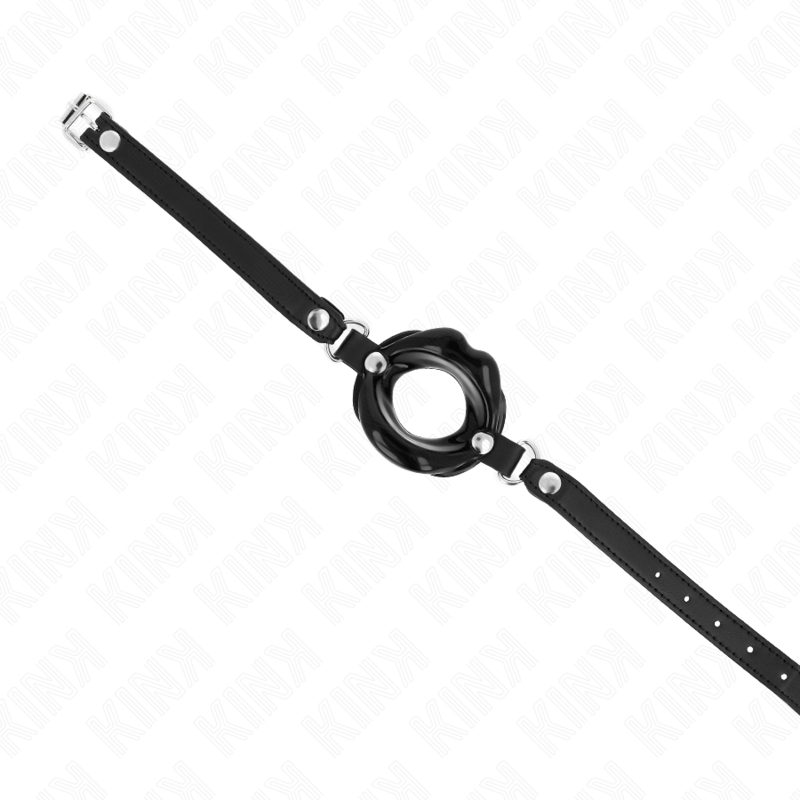 KINK - LIP GAG 8 CM WITH BLACK LEATHER STRAP 63 x 2 CM ADJUSTABLE 39-58 CM