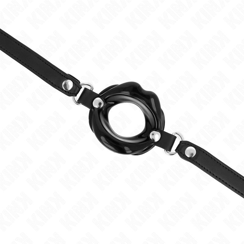 KINK - LIP GAG 8 CM WITH BLACK LEATHER STRAP 63 x 2 CM ADJUSTABLE 39-58 CM