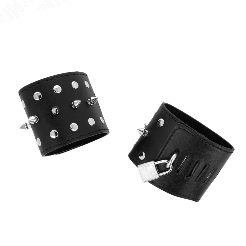 KINK - PUNK WRIST RESTRAINTS WITH DOTS 25 X 6 CM