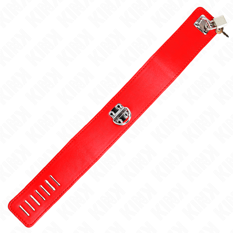 KINK - 65 CM NECKLACE WITH BELT WITH ADJUSTABLE WIDE RED STRAP 33.5-41 CM X 5 CM