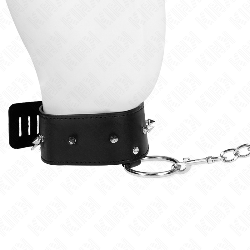 KINK - 65 CM NECKLACE WITH LEASH WITH SILVER NAILS MODEL 2 ADJUSTABLE 36-43 CM X 5 CM