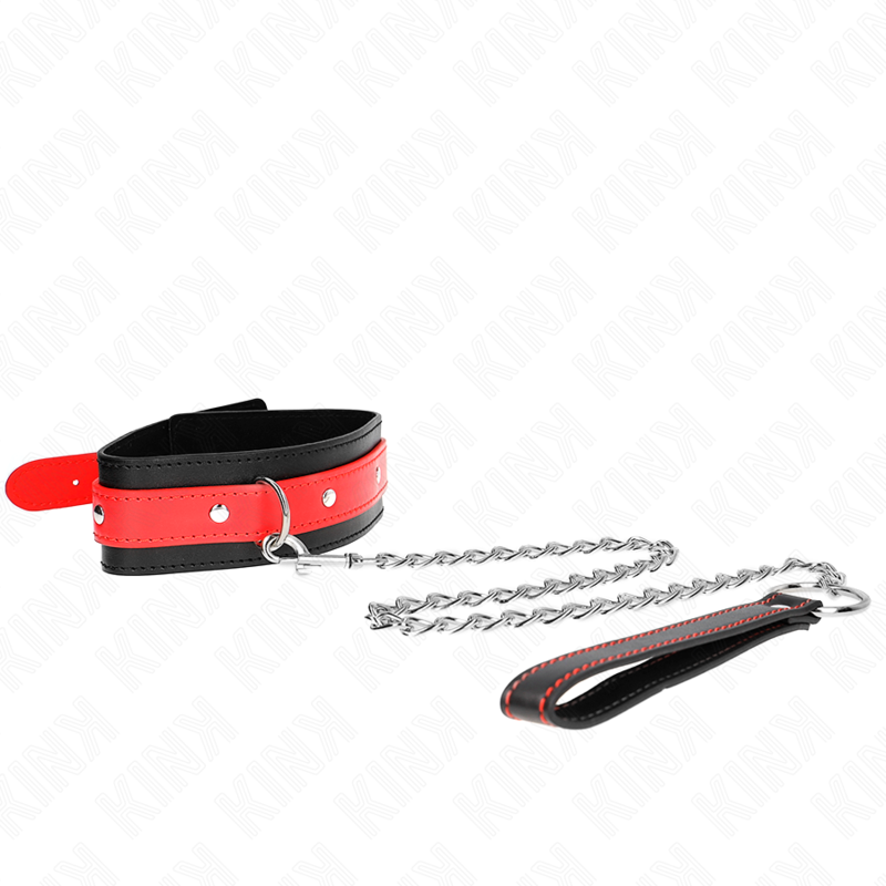 KINK - NECKLACE WITH RED STRAP 65 CM ADJUSTABLE 36-43 CM X 5 CM