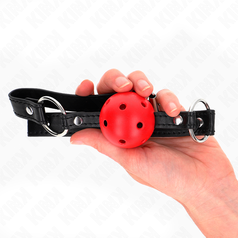 KINK - MORDAZA HUECO ROJA DURA DE 4,5 CM MODELO 1 63,5 X 2 CM