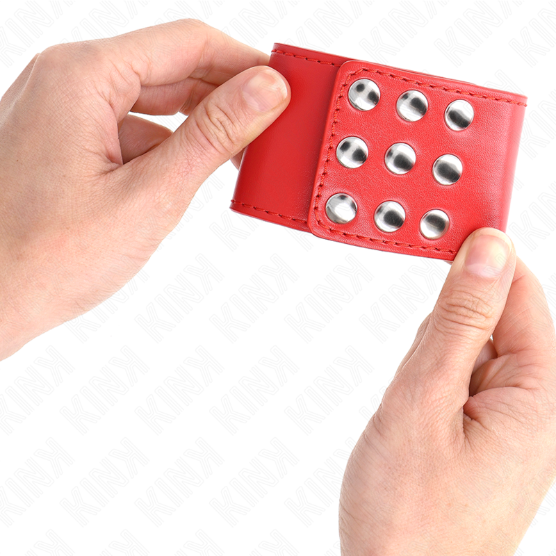 KINK - RED ADJUSTABLE SNAP FASTEN WRIST 19-24 CM X 5.5 CM