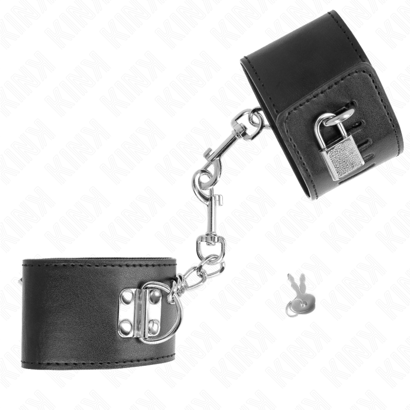 KINK - BLACK ADJUSTABLE PADLOCK WRIST 16-23 CM X 5.5 CM