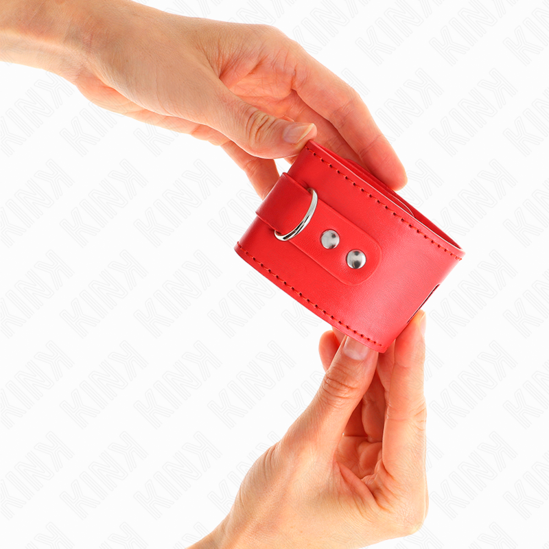 KINK - ADJUSTABLE RED PADLOCK CUFFS 16-23 CM X 5.5 CM