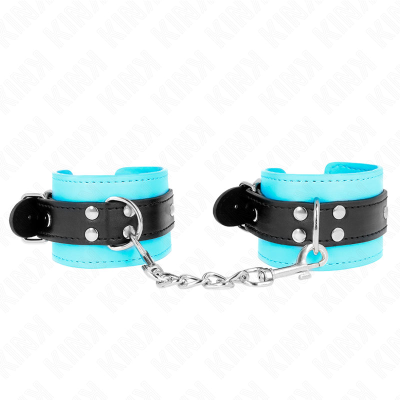 KINK - GANCHO PARA MUÑECA CON FORRO DE PIEL AZUL AJUSTABLE 20-28 CM X 5,5 CM