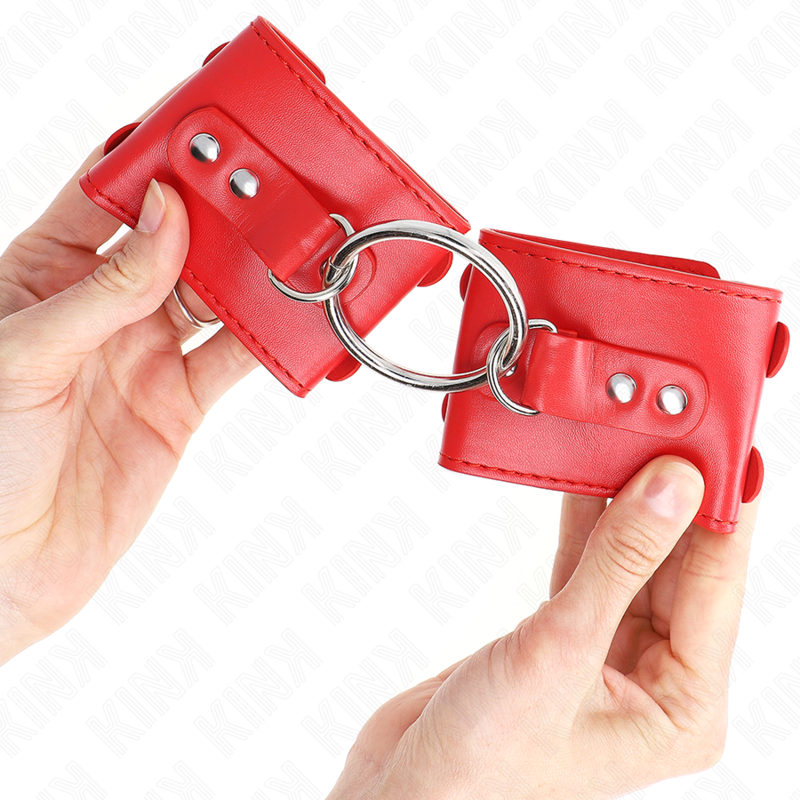 KINK - FIXED WRIST WITH RING AND ADJUSTABLE STUDS RED 17-22 CM X 6.5 CM