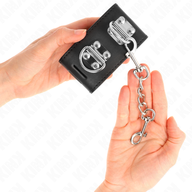 KINK - MULTIPOSITION CUFFS WITH ADJUSTABLE BLACK PADLOCK CLOSURE 16-23 CM X 5.5 CM