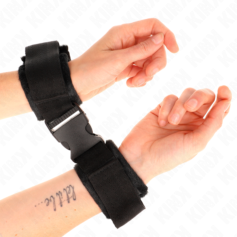 KINK - WRIST RESTRAINTS NYLON BIND HOOK&amp;LOOP RED-BLACK MODEL 1 ADJUSTABLE 25-35 CM X 6 CM