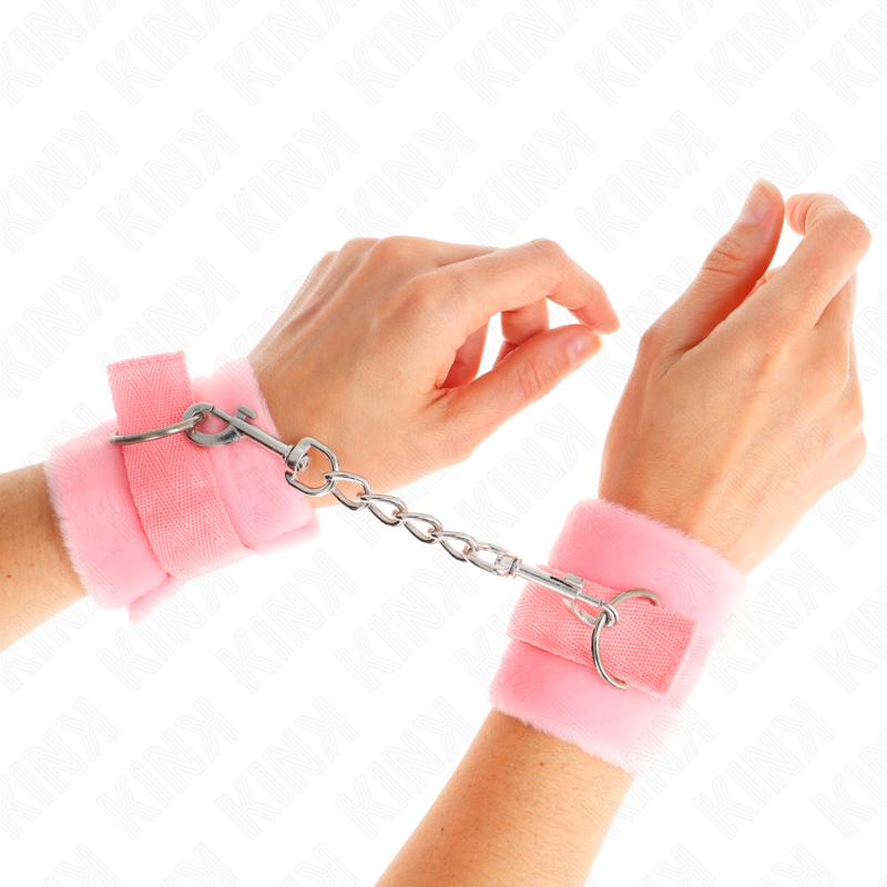 KINK - PINK BEGINNER LEATHER HANDCUFFS 30 X 7 CM