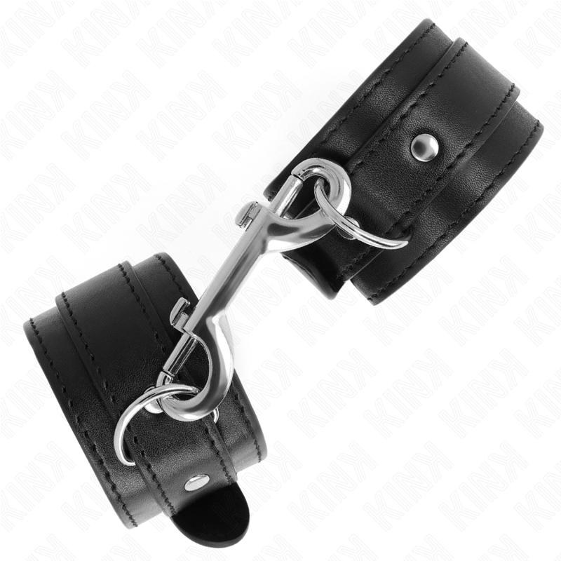 KINK - WRIST RESTRAINTS - BLACK ADJUSTABLE SINGLE RIVET LINE 17-28 CM X 5 CM