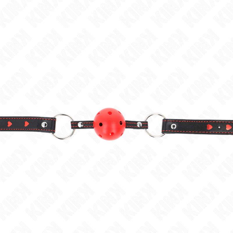 KINK - MORDAZA DE BOLA HUECO ROJO DURO MODELO 2 65 x 2,5 CM