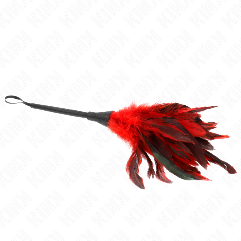 KINK - RED HORN SHAPED CHICKEN FEATHERS 36 CM