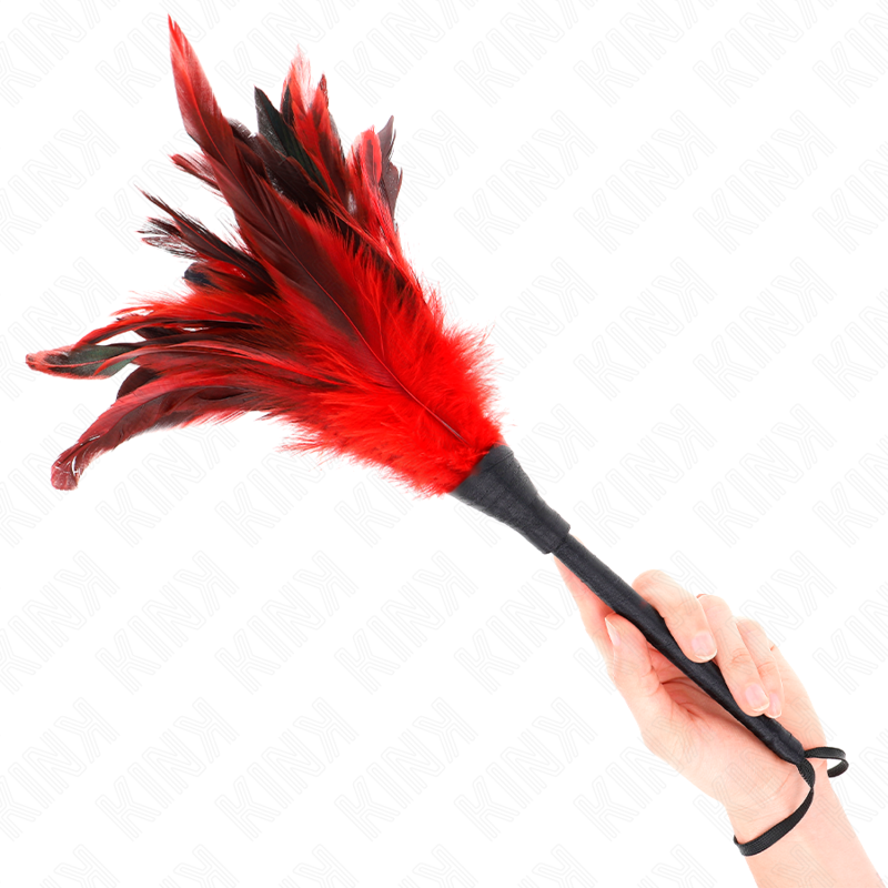 KINK - RED HORN SHAPED CHICKEN FEATHERS 36 CM