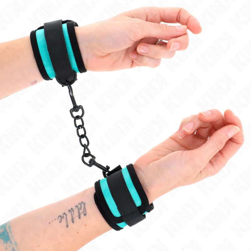 KINK - MUÑECA DE NYLON CON GANCHO Y BUCLE AJUSTABLE NEGRO-AZUL 18-32 CM X 5 CM