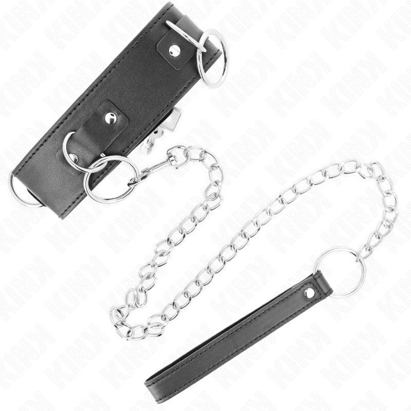 KINK - COLLAR WITH LEASH 65 CM 3 RINGS MODEL 2 ADJUSTABLE 36-43 CM X 5 CM
