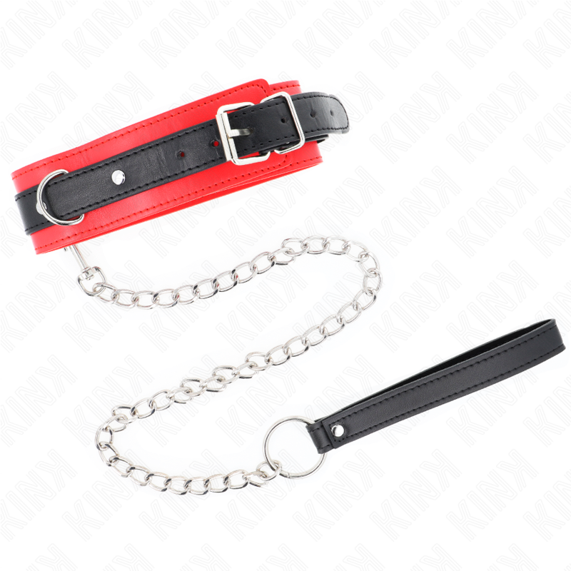 KINK - BASIC MODEL NECKLACE WITH LEASH 65 CM MODEL 3 RED 53 X 5 CM