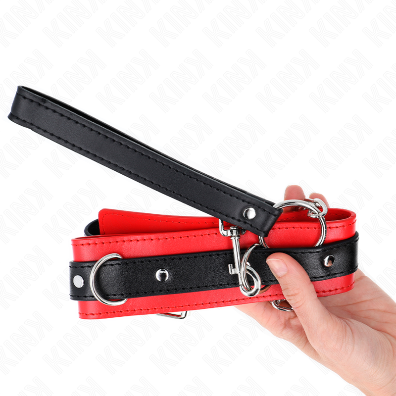 KINK - BASIC MODEL NECKLACE WITH LEASH 65 CM MODEL 3 RED 53 X 5 CM