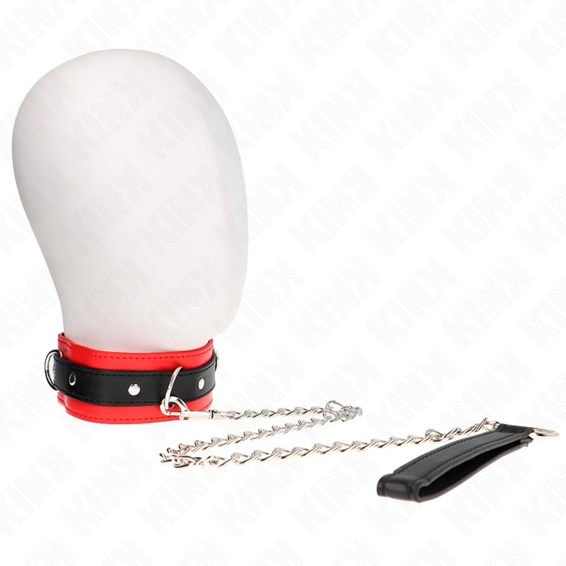 KINK - BASIC MODEL NECKLACE WITH LEASH 65 CM MODEL 3 RED 53 X 5 CM