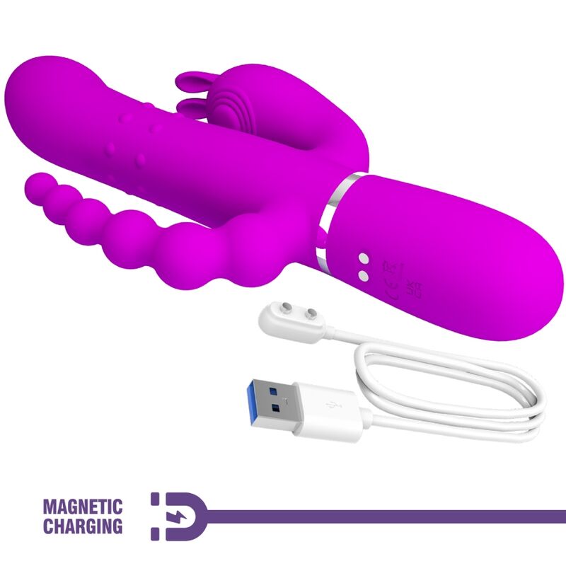 PRETTY LOVE - CAMMY 4 IN 1 MULTIFUNCTIONAL TRIPLE VIBRATOR PINK