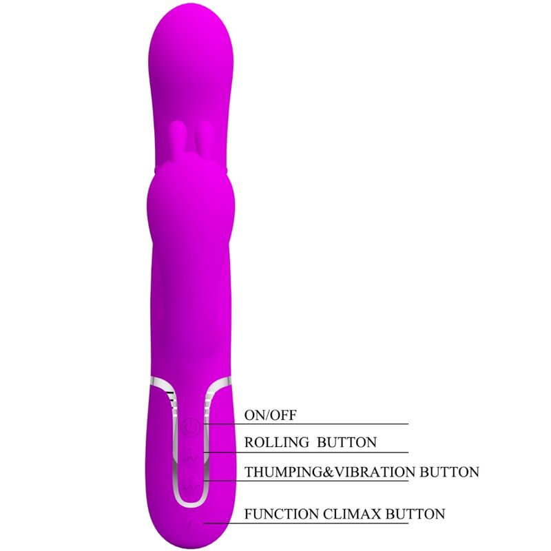 PRETTY LOVE - CAMMY 4 IN 1 MULTIFUNCTIONAL TRIPLE VIBRATOR PINK