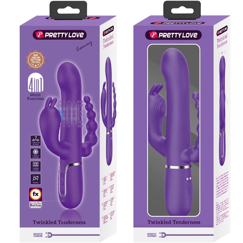 PRETTY LOVE - CAMMY TRIPLE 4 IN 1 MULTIFUNCTION VIBRATOR PURPLE