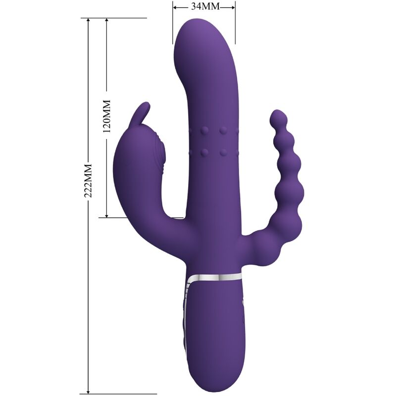 PRETTY LOVE - CAMMY TRIPLE 4 IN 1 MULTIFUNCTION VIBRATOR PURPLE
