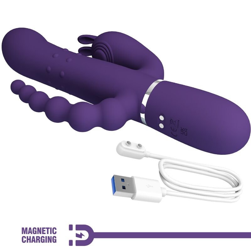 PRETTY LOVE - CAMMY TRIPLE 4 IN 1 MULTIFUNCTION VIBRATOR PURPLE