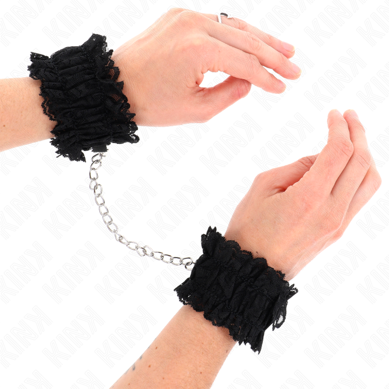 KINK - BLACK LACE ELASTIC WRIST RESTRAINTS