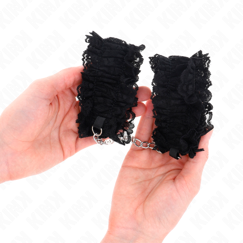 KINK - BLACK LACE ELASTIC WRIST RESTRAINTS