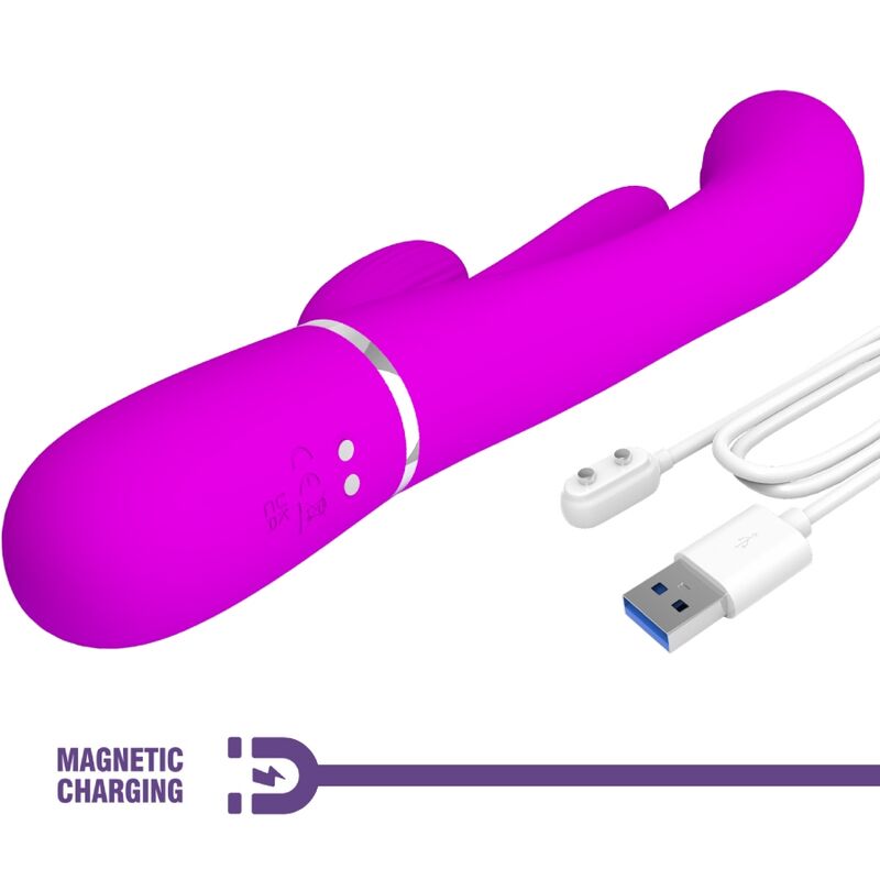 PRETTY LOVE - SHANIA TRIPLE RABBIT MULTIFUNCTIONAL VIBRATOR PINK