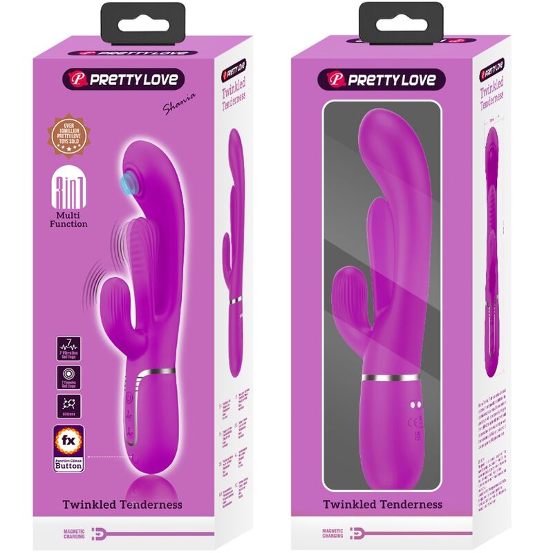 PRETTY LOVE - SHANIA TRIPLE RABBIT MULTIFUNCTIONAL VIBRATOR PINK