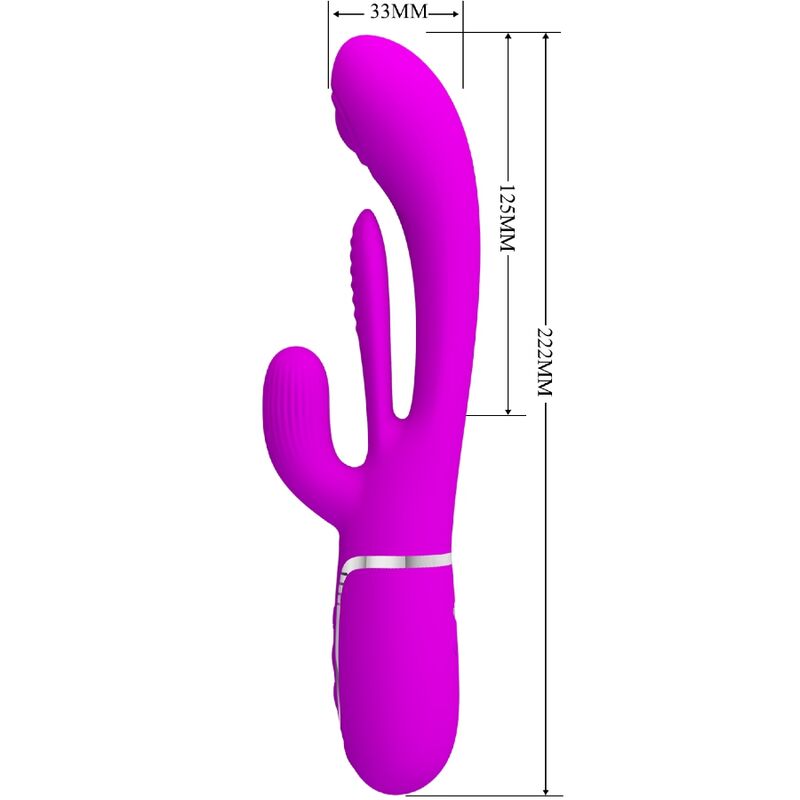 PRETTY LOVE - SHANIA TRIPLE RABBIT MULTIFUNCTIONAL VIBRATOR PINK