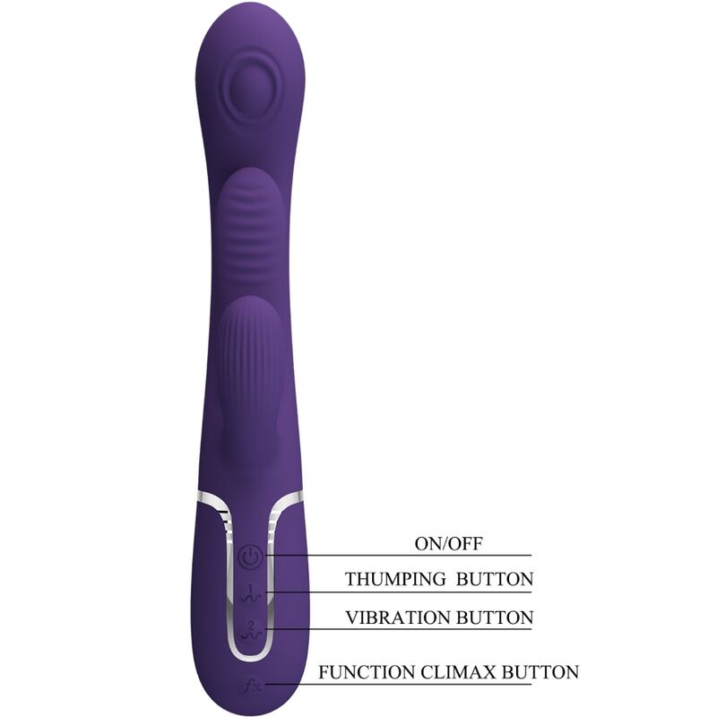 PRETTY LOVE - SHANIA TRIPLE RABBIT MULTIFUNCTIONAL VIBRATOR PURPLE