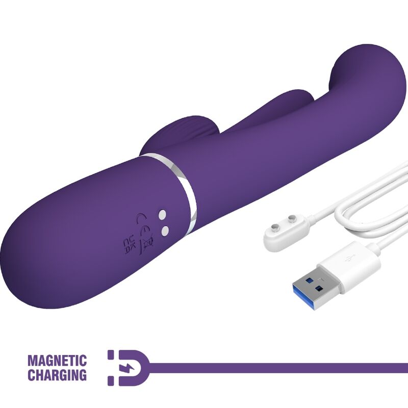 PRETTY LOVE - SHANIA TRIPLE RABBIT MULTIFUNCTIONAL VIBRATOR PURPLE