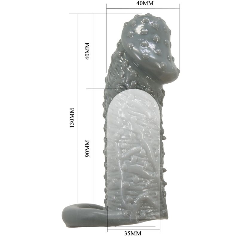 PRETTY LOVE - REALISTIC PENIS ENLARGEMENT AND DELAY SLEEVE MODEL 2 GRAY