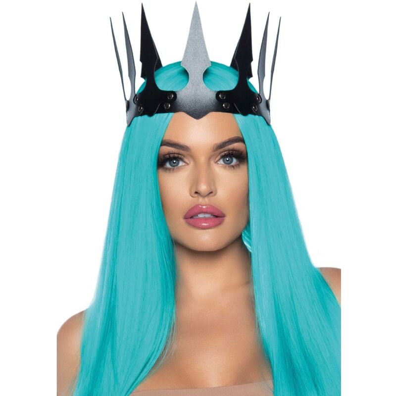 LEG AVENUE - BLACK STUDS SYNTHETIC LEATHER MALEFICENT CROWN