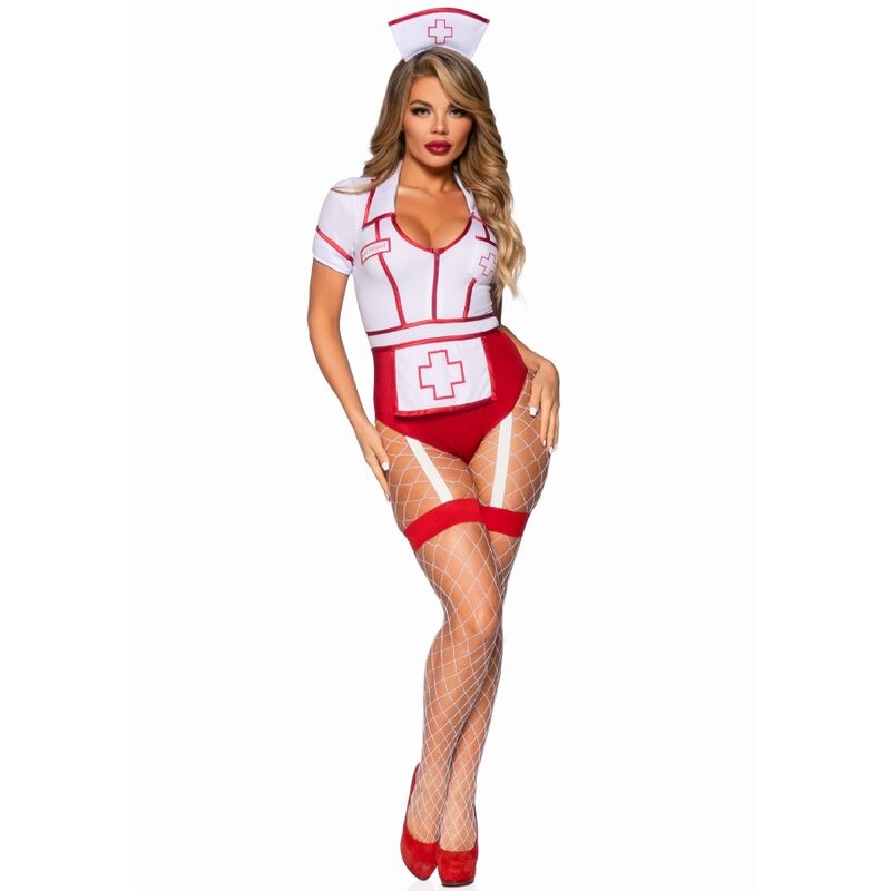 LEG AVENUE - DISFRAZ DE ENFERMERA SEXY ROJO/BLANCO S