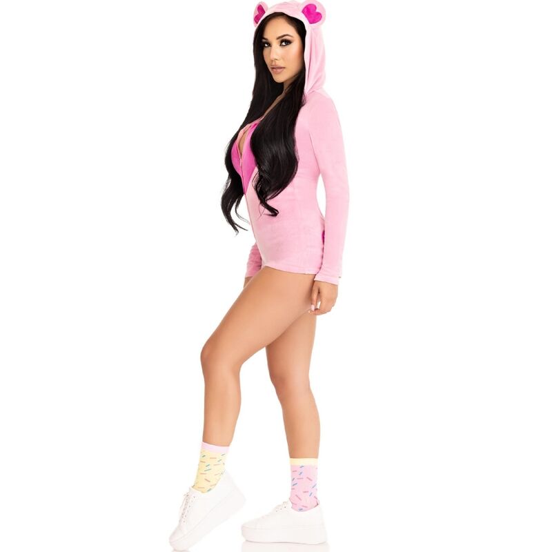 LEG AVENUE - PINK VELVET BEAR BODYSUIT S