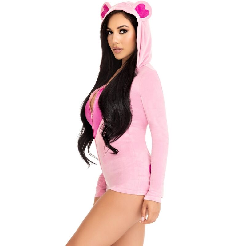 LEG AVENUE - PINK VELVET BEAR BODYSUIT M