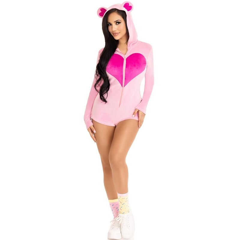 LEG AVENUE - PINK VELVET BEAR BODYSUIT M