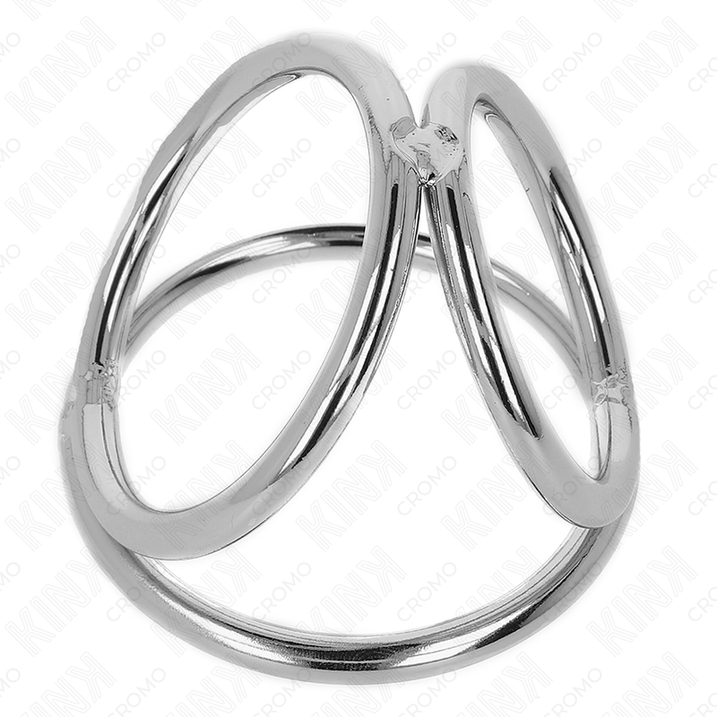 KINK - CHROME METAL TRIPLE COCK RING 3.8 CM TO 5 CM MODEL 2