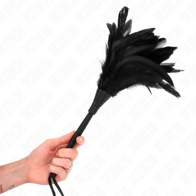 KINK - BLACK MAIDS HORN-SHAPED CHICKEN FEATHERS 36 CM