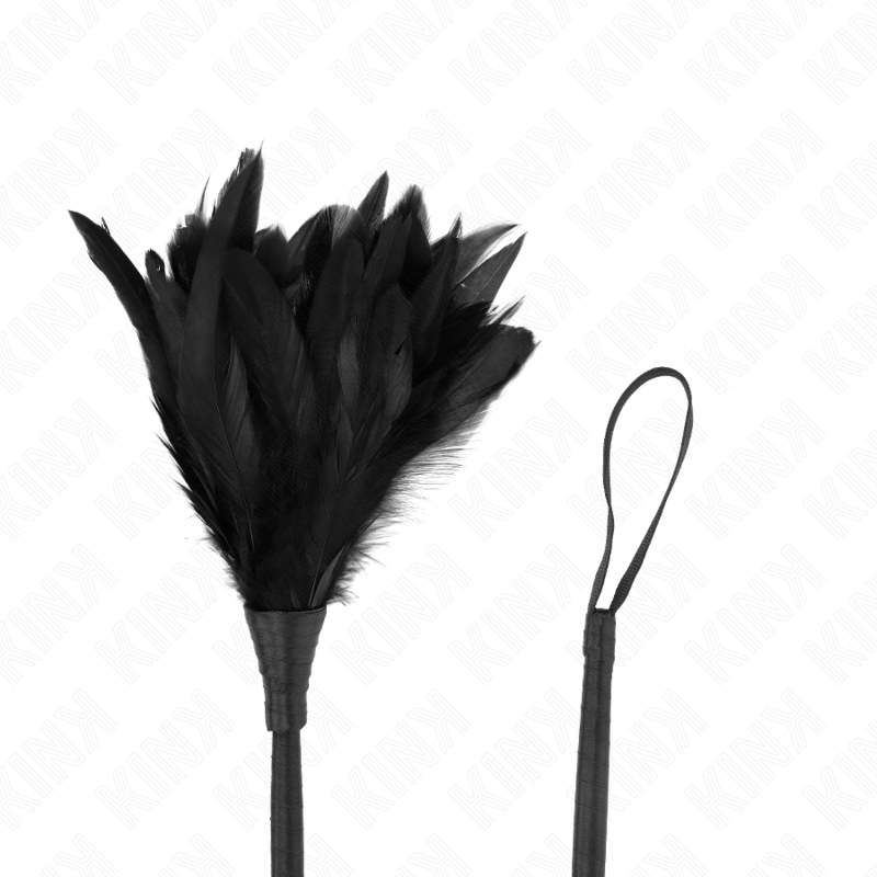 KINK - BLACK MAIDS HORN-SHAPED CHICKEN FEATHERS 36 CM