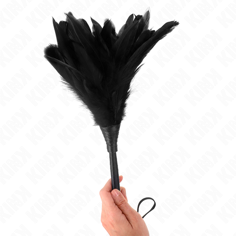 KINK - BLACK MAIDS HORN-SHAPED CHICKEN FEATHERS 36 CM